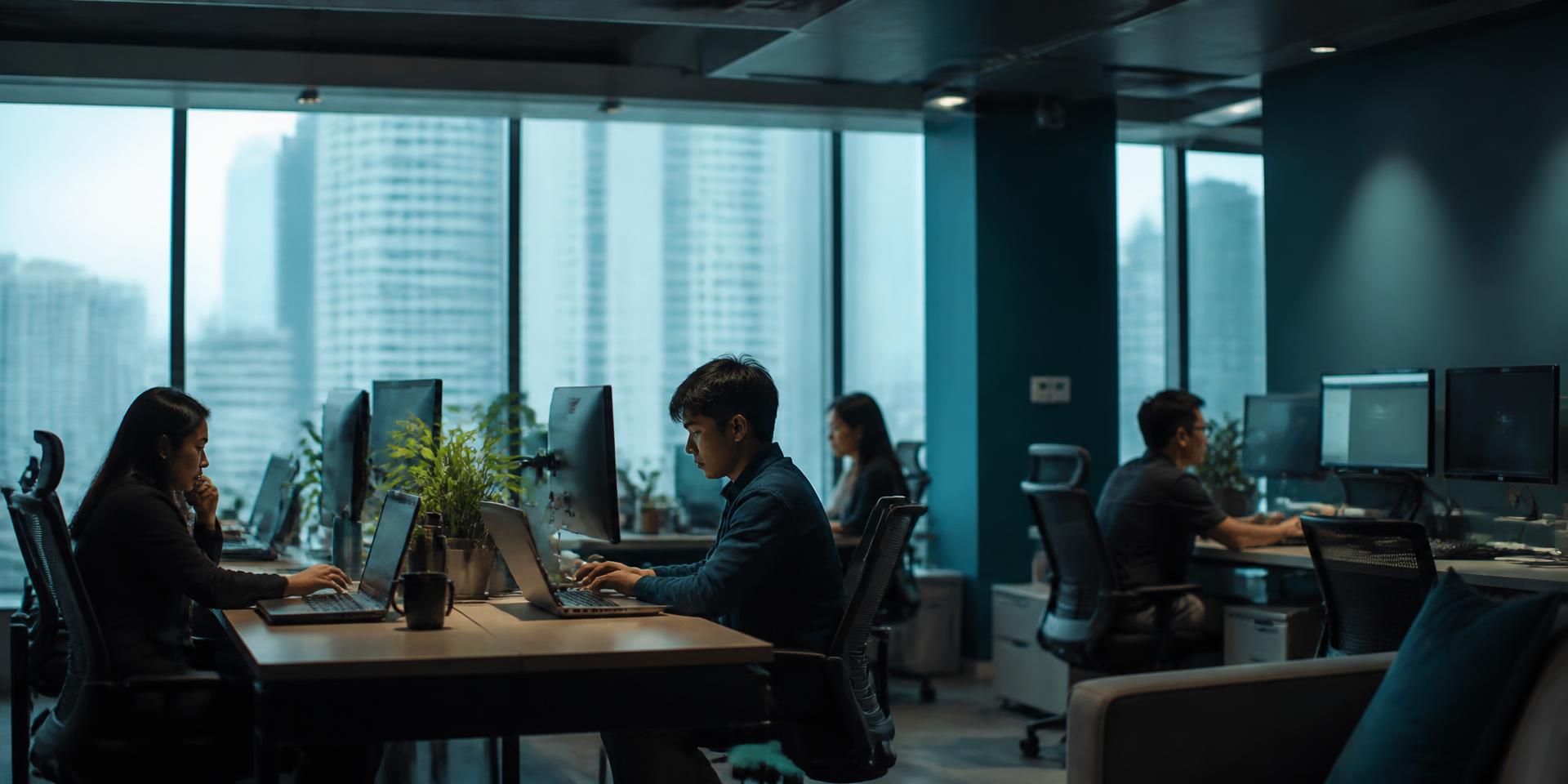 Filipino professionals at work on an office floor